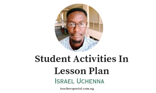 Student Activities In Lesson Plan