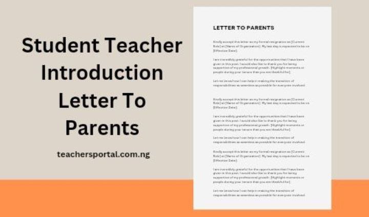 Student Teacher Introduction Letter To Parents